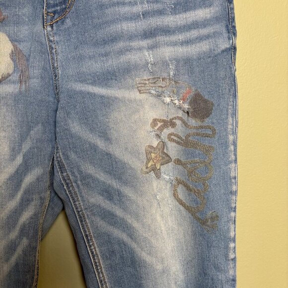 Jucy Judy Women Jeans Sz 28 Distressed Graphic Cowgirl Horses Equestrian Country - Picture 4 of 16